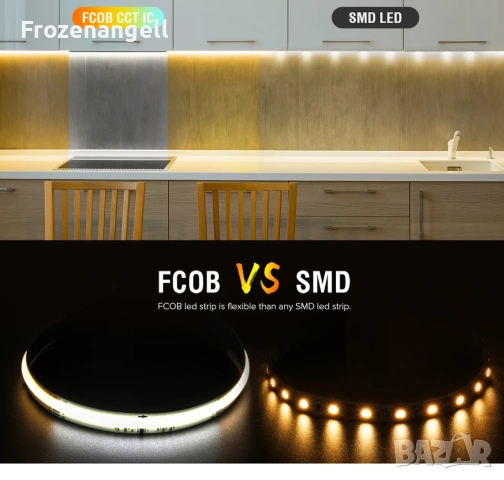 Лед лента LED FCOB SPI CCT IC LED Light Strip Addressable 576 LEDs 2700K to 6500K 10mm DC24V , снимка 5 - Лед осветление - 54920388