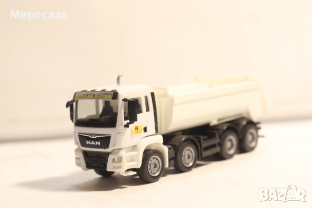 HERPA 1:87 H0 MAN САМОСВАЛ ГОНДОЛА КАМИОН МОДЕЛ КОЛИЧКА, снимка 3 - Колекции - 54396311