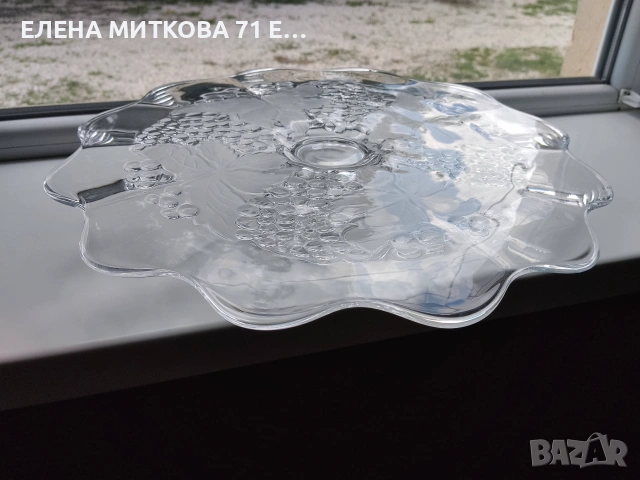Голяма поставка за торта/сладкиш Бохемия кристално стъкло нова в кутия, снимка 6 - Аксесоари за кухня - 55157819