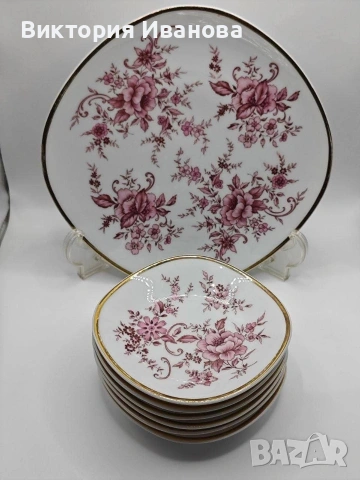 Комплект плато и 6 десертни чинии