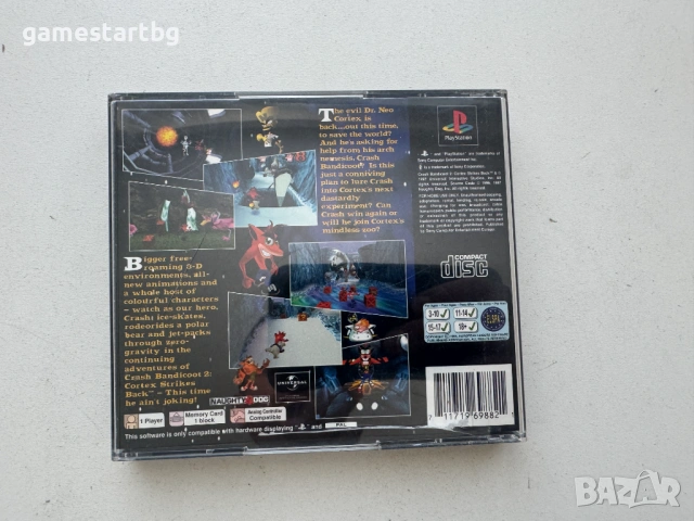   Crash Bandicoot 2 Cortex Strikes Back за PS1, снимка 2 - Игри за PlayStation - 54662186