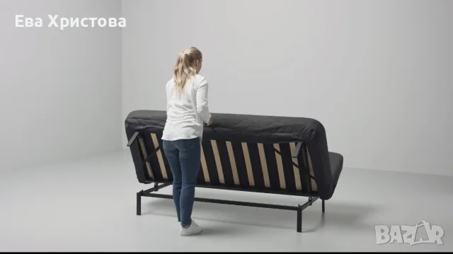 диван IKEA Клик-Клак + ПОДАРЪК калъф, снимка 3 - Дивани и мека мебел - 55398170