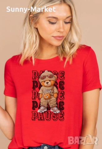 Дамски тениски PAUSE , тениска с къс ръкав , бяла тениска , t shirt pause , XS-3XL, снимка 2 - Тениски - 54130242