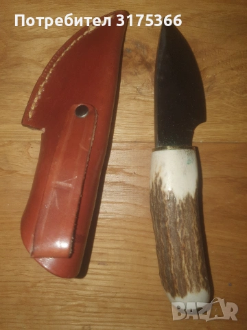 Нов нож за дране Muela piranha Spain дръжка еленов рог и оригинална кания от естествена кожа, снимка 4 - Ножове - 54010539