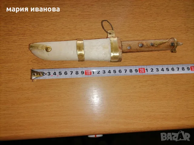 Стар овчарски нож с дървена кания , снимка 2 - Антикварни и старинни предмети - 55083932