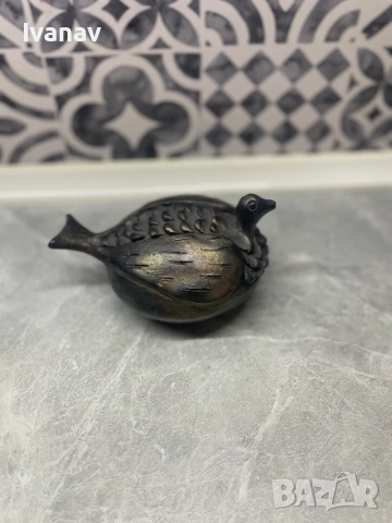 Керамична фигура на птица 1970 г., снимка 2 - Антикварни и старинни предмети - 53982897