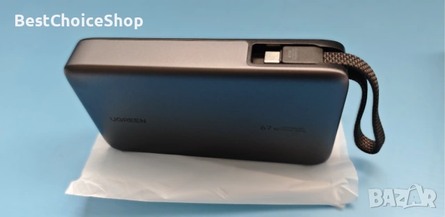 UGREEN Nexode 20000mAh Пауър Банк 67W Бързо Зареждане с вграден USB-C кабел, снимка 5 - Външни батерии - 54102605