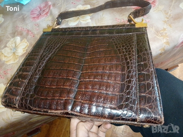 винтидж ретро чантичка Marc Chantal, винтидж ретро чанта крокодилска кожа, снимка 5 - Чанти - 53993738