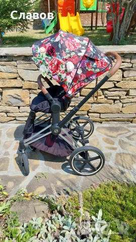 детска количка Cybex Priam Spring Blossom Dark, снимка 7 - Детски колички - 55102307