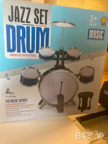 Детски комплект барабани Drum Set Kids Jazz Drum Blue
