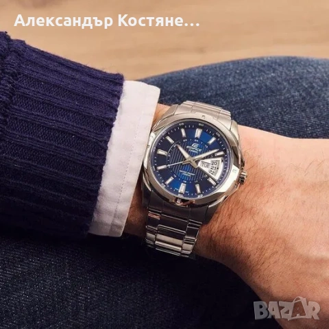 Нов часовник Casio Edifice EF-129D-2AVEF - гаранция, снимка 3 - Мъжки - 55213682