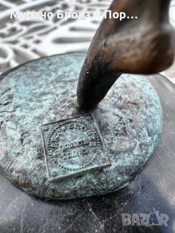 Елегантна бронзова скулптура "Две балерини" (F. Remington) – 2.7 кг, подпис на автора, снимка 3 - Антикварни и старинни предмети - 53985960