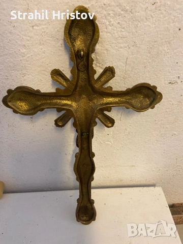 Бронзов кръст стар, снимка 4 - Антикварни и старинни предмети - 54153202