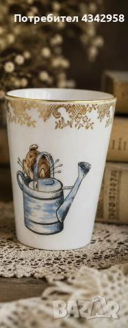   Лиможска порцеланова чаша без дръжка Peter Rabbit – Limoges, Франция (1970-те години)., снимка 2 - Антикварни и старинни предмети - 55129895