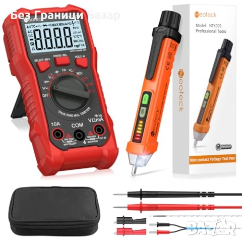 Нов Електрически тестер комплект мултиметър безконтактен 12-1000V температура честота