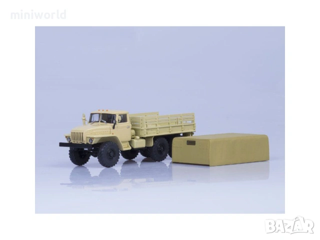УРАЛ 4320 бордови с тента - мащаб 1:43 на Авто История моделът е нов в кутия, снимка 3 - Колекции - 54697465