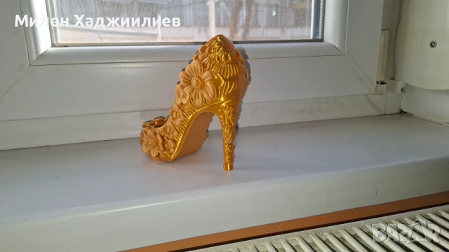 Дамска обувка с цветя - сувенир, снимка 4 - Декорация за дома - 54321577