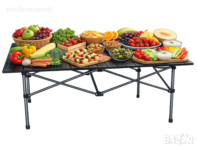 Сгъваема рибарска маса за балкони, къмпинг и тераси 118 x 55 см, снимка 5 - Други стоки за дома - 54126927