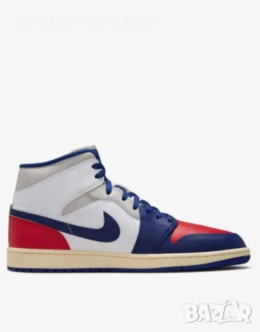 NIKE Air Jordan 1 Mid White / Blue Мъжки Маратонки👟Мъжки Баскетболни Спортни Обувки Код P2909, снимка 7 - Маратонки - 55510175