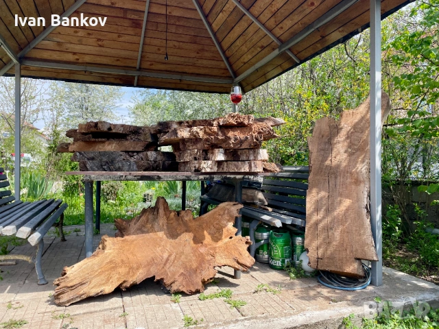 Янове от орех , орехов материал за  орехови плотове с кристална смола    