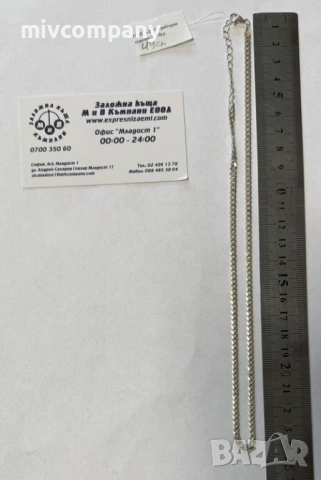 Сребърен синджир 11.16гр.49см., снимка 7 - Колиета, медальони, синджири - 54354578