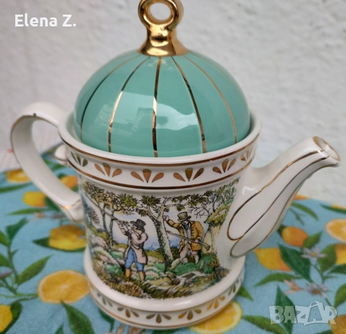 Sadler винтидж чайник с ловни сцени, снимка 7 - Декорация за дома - 53999818