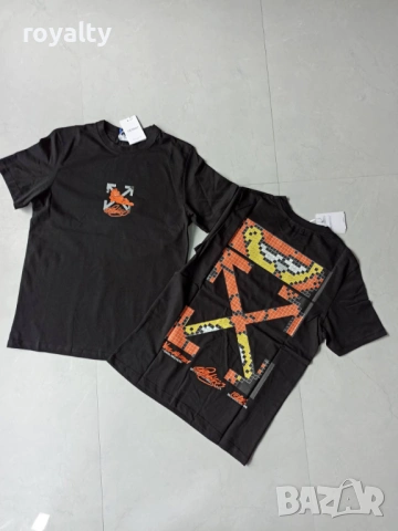 Off White Нова Мъжка Тениска Два Цвята , снимка 2 - Тениски - 54395591