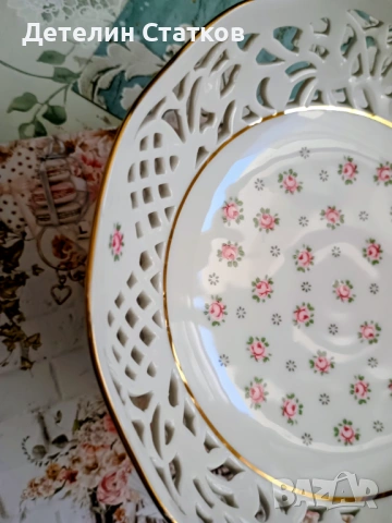 Порцеланова чиния/купа на столче, снимка 7 - Сервизи - 54121079
