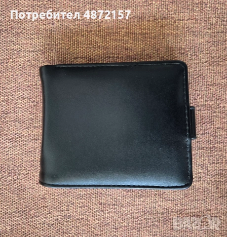 мъжки портфейл от естествена кожа, черен закопчаване, две отделения банкноти и монетник , снимка 5 - Портфейли, портмонета - 55155429