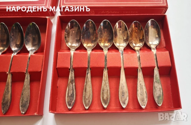 Nilsjohan – Шведски посребрени лъжички за кафе сервиз – 12 броя, снимка 3 - Други ценни предмети - 54092005