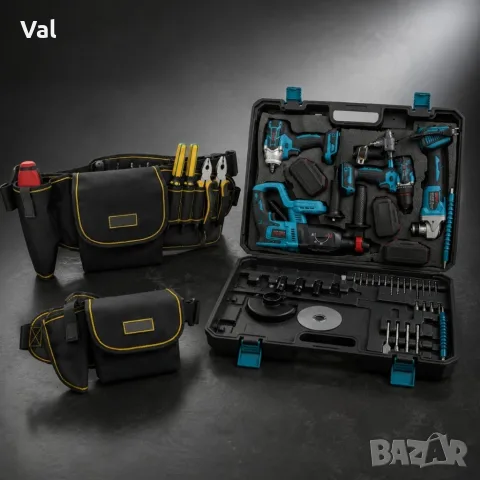 Комплект акумулаторни инструменти BOXER BX-187 4в1 + ПОДАРЪК многофункционална работна чанта, снимка 3 - Куфари с инструменти - 55600143