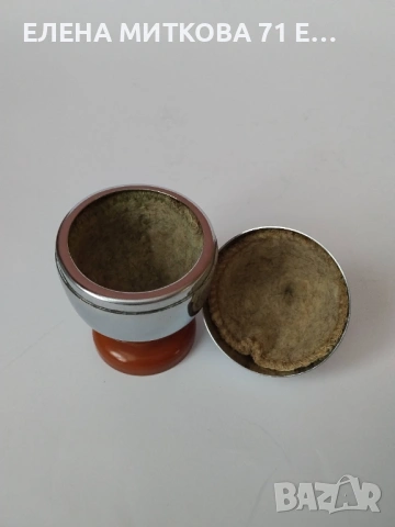 Винтидж затопляща поставка за варено яйце от хром и бакелит, снимка 3 - Други - 54922616