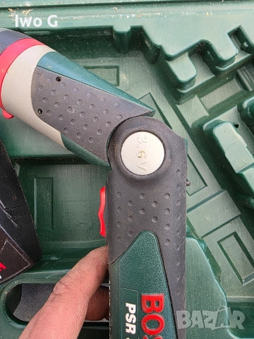 Bosch PSR 3,6 V за рециклиране – със зарядно и оригинален куфар, снимка 3 - Отвертки - 54233524