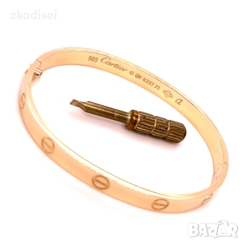 Златна дамска гривна Cartier 11,93гр. 14кр. проба:585 модел:37813-1, снимка 2 - Гривни - 54788050