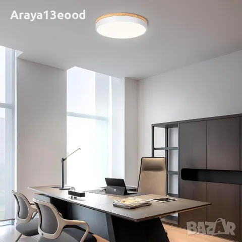 LED лампа 40 см 36W 4000K с дървесен дизайн за таван, снимка 2 - Лампи за таван - 55390948