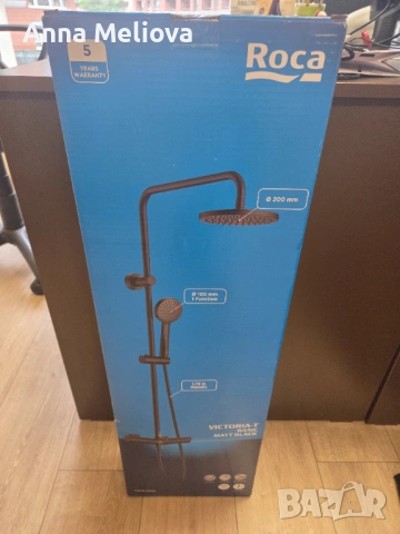 Термостатична душ колона Roca Victoria-T Basic в цвят Matt Black