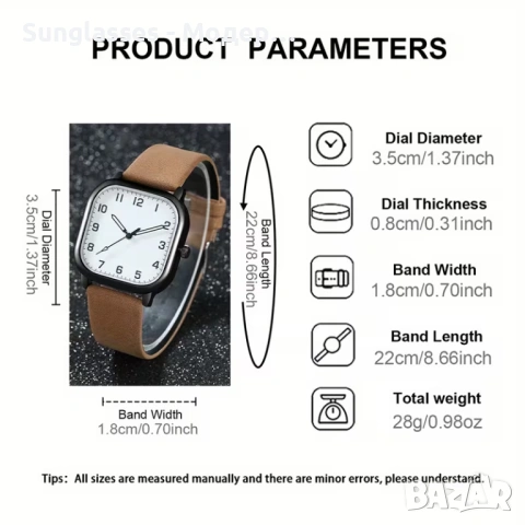 Премиум дамски часовник с квадратен циферблат – минимализъм, елегантност и съвършен стил, снимка 4 - Дамски - 54020888