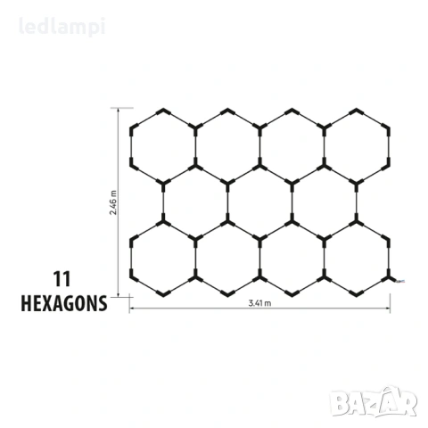 LED Система HEXAGON 11 322W 32 200Lum, снимка 2 - Лед осветление - 54252971