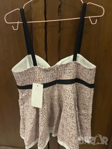 Бюстие в розово и черно Zara, снимка 4 - Корсети, бюстиета, топове - 54718823