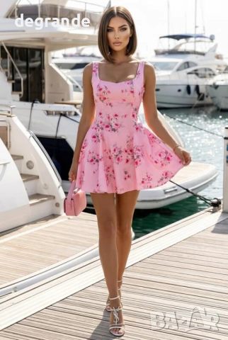  🎀Лятна розова рокля на цветя