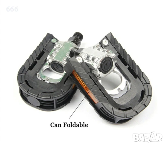 Сгъваеми велосипедни педали от алуминиева сплав, плосък дизайн, неплъзгащи се, черен цвят, , снимка 10 - Части за велосипеди - 54083764