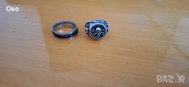 Лот от 2 бр. мъжки пръстени от неръждаема стомана (Рокерски / Spinner) , снимка 2 - Пръстени - 55500843