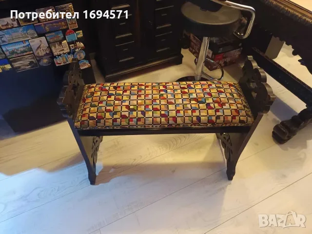 Старинна пейка с келтски мотиви, снимка 2 - Столове - 55357839