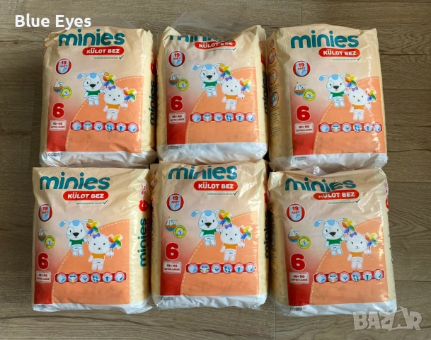 Пелени гащички Minies, Размер 6, 16+ кг., 19 броя, снимка 3 - Детско бельо и бански  - 54957290