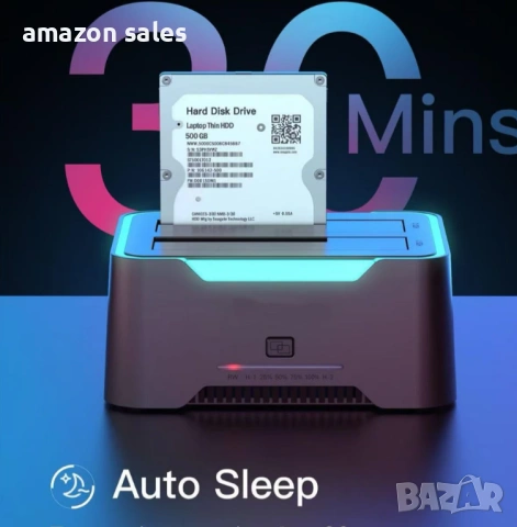 Докинг станция за RGB твърд диск, двойна докинг станция за 2,5/3,5 инча SATA HDD SSD,клониране..., снимка 8 - Твърди дискове - 54575553