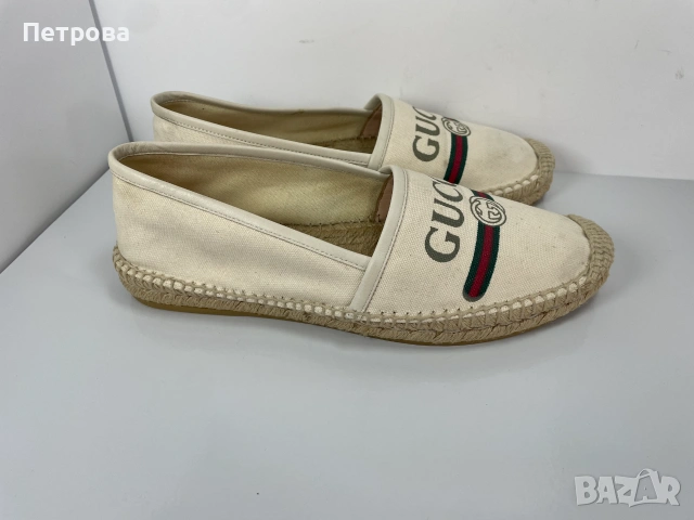 Бежови еспадрили Gucci 39 Оригинал, снимка 2 - Дамски ежедневни обувки - 55103265