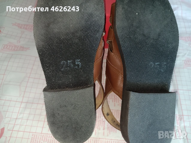 български мъжки кожени сандали номер 25.5. Сандалите са нови. , снимка 4 - Мъжки сандали - 55256068
