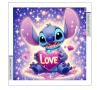 Стич stitch LOVE детски 5D гоблен диамантен картина мозайка за направа по схема с камъчета, снимка 2