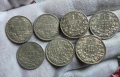 7 сребърни български левчета, снимка 1