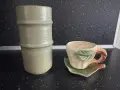 Ръчно изработени ваза и керамична чаша с чинийка – уникат, снимка 6
